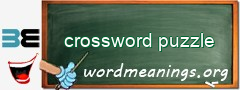 WordMeaning blackboard for crossword puzzle